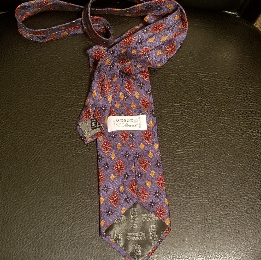 Mondo di Marco Geometric Men's Silk Tie - Picture 4 of 6